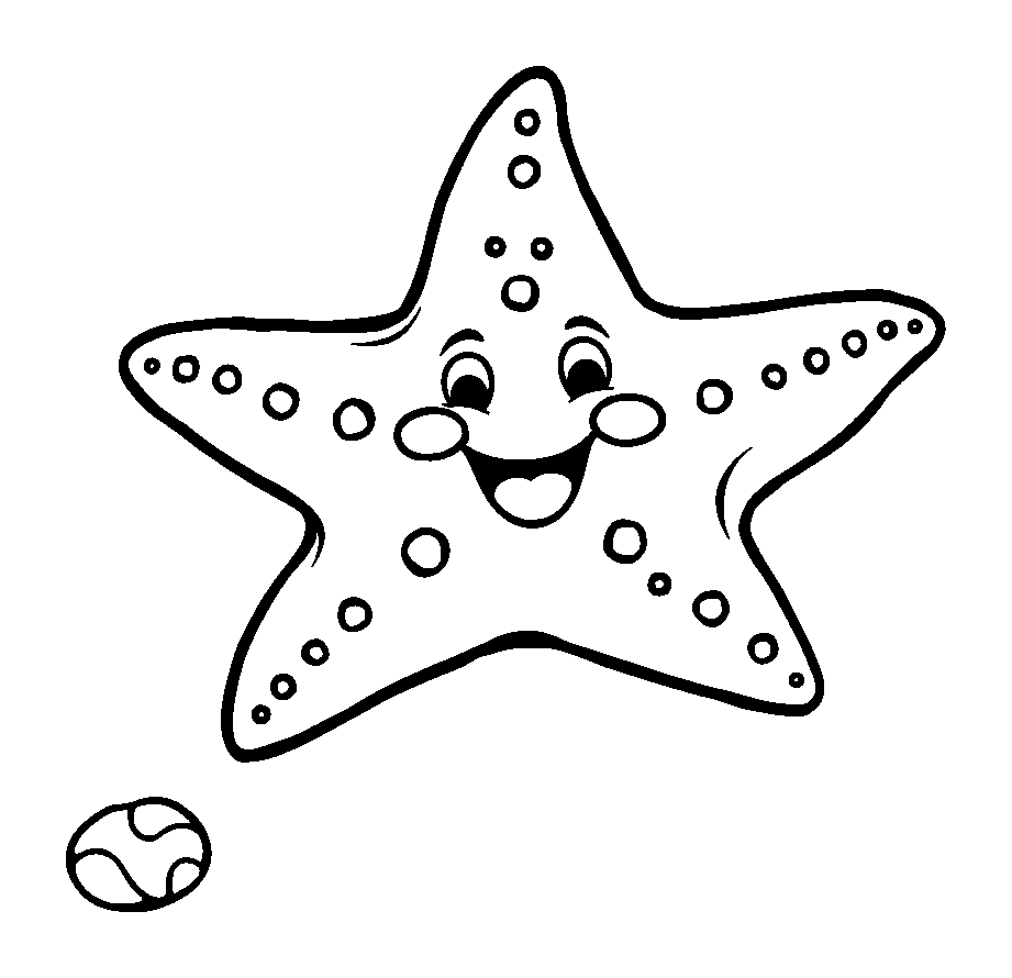 Starfish colouring page — free printable for toddlers
