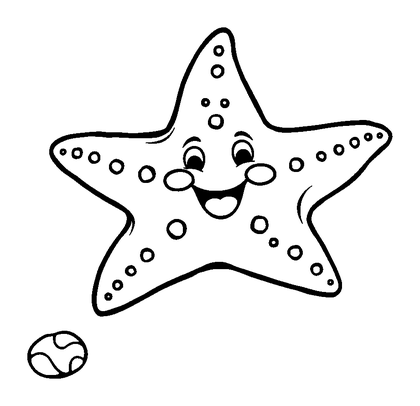 Starfish Colouring Page (Toddler, Bold & Easy)