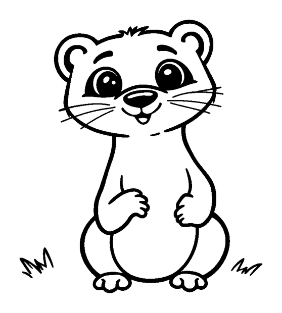 Stoat colouring page — free printable for kids