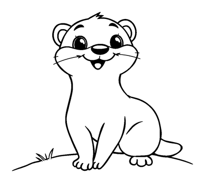 Stoat Colouring Page (Kids, Standard)
