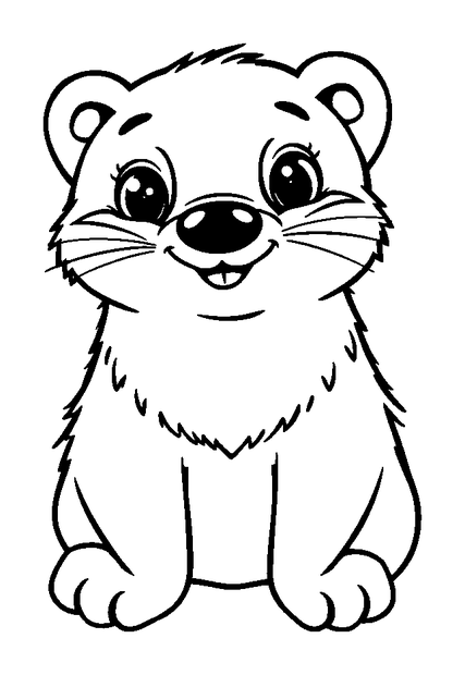 Stoat colouring page — free printable for toddlers