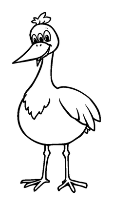 Stork Colouring Page (Toddler, Bold & Easy)