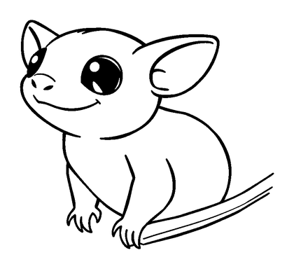 Sugar Glider Colouring Page (Kids, Bold & Easy)