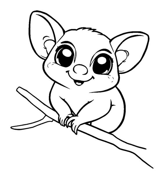 Sugar Glider colouring page — free printable for kids
