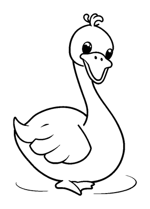 Swan Colouring Page (Kids, Bold & Easy)