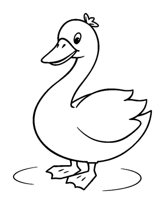 Swan Colouring Page (Kids, Standard)