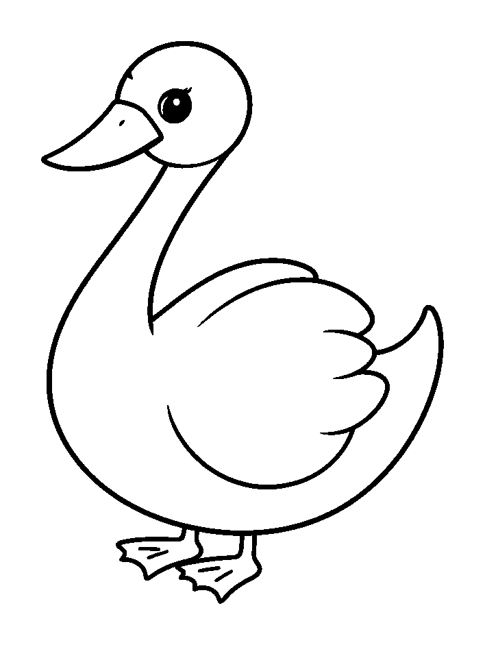 Swan colouring page — free printable for toddlers