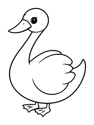 Swan Colouring Page (Toddler, Bold & Easy)