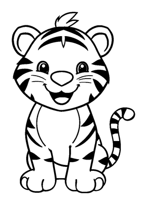 Tiger Colouring Page (Kids, Standard)