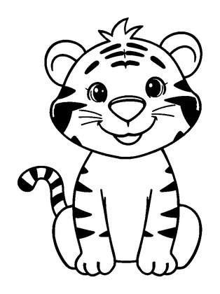Tiger Colouring Page (Toddler, Standard)