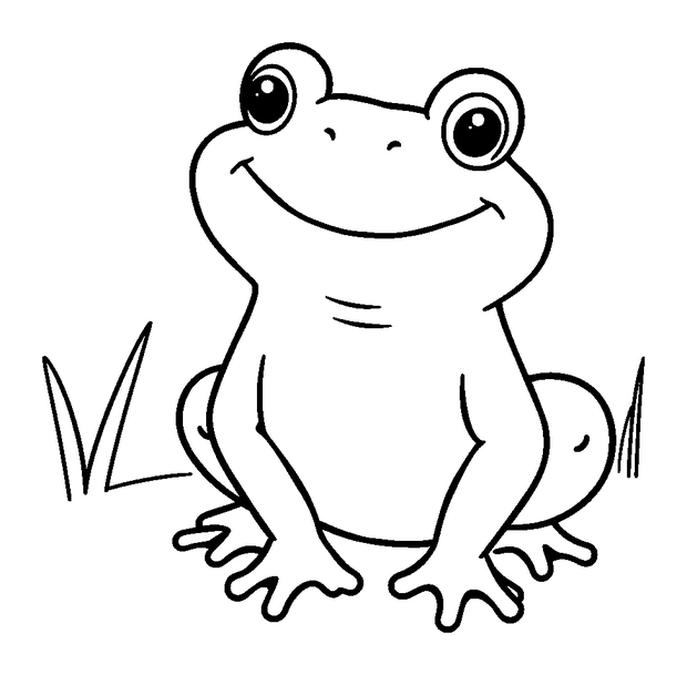 Toad colouring page — free printable for kids