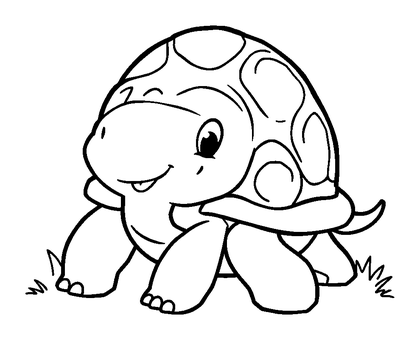 Tortoise Colouring Page (Kids, Standard)