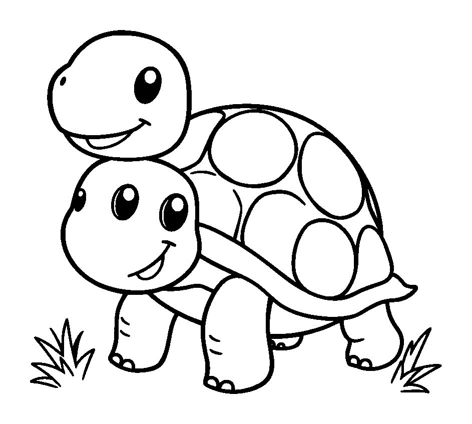 Turtle colouring page — free printable for kids