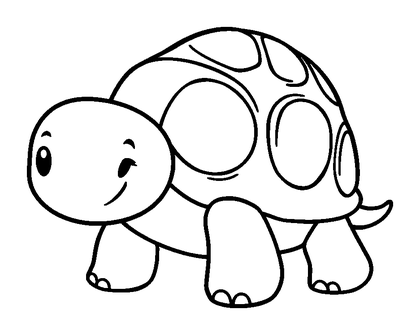 Turtle Colouring Page (Toddler, Bold & Easy)