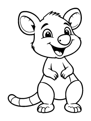 Wallaby Colouring Page (Kids, Standard)