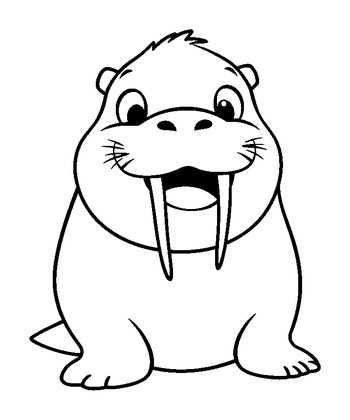 Walrus Colouring Page (Kids, Standard)