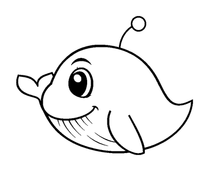 Whale Colouring Page (Kids, Bold & Easy)