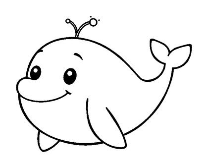 Whale Colouring Page (Kids, Standard)