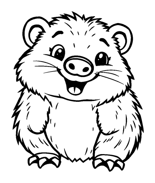 Wombat colouring page — free printable for kids