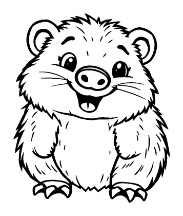 Wombat Colouring Page (Kids, Standard)