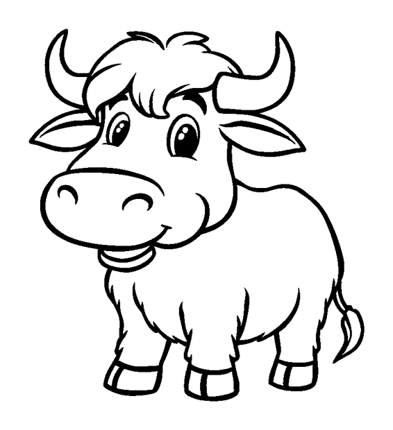 Yak colouring page — free printable for kids