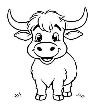 Yak Colouring Page (Kids, Standard)