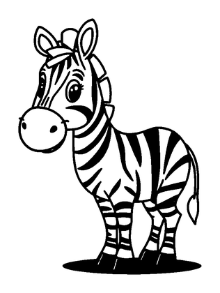 Zebra Colouring Page (Kids, Bold & Easy)