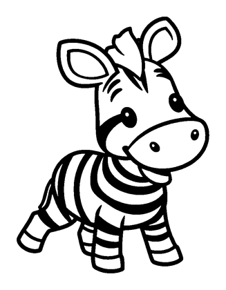 Zebra Colouring Page (Kids, Standard)