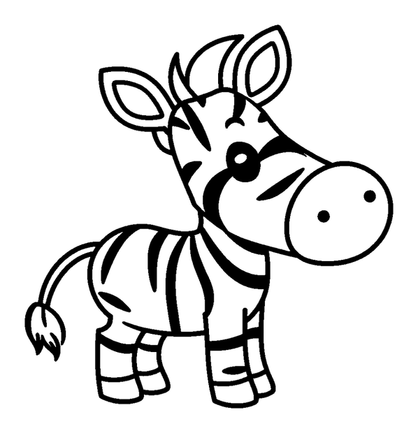 Zebra colouring page — free printable for toddlers