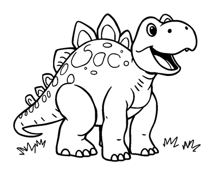 Ankylosaurus Colouring Page (Toddler, Bold & Easy)