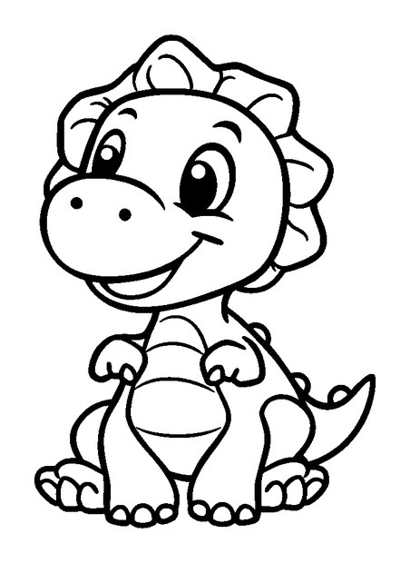 Baby Dinosaur colouring page — free printable for kids
