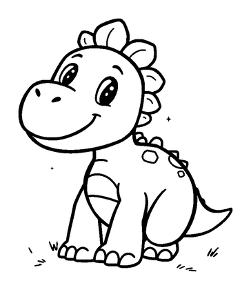 Baby Dinosaur Colouring Page (Kids, Standard)