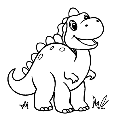 Brontosaurus Colouring Page (Kids, Bold & Easy)