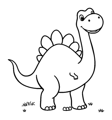 Brontosaurus Colouring Page (Toddler, Bold & Easy)