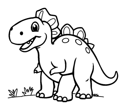 Carnotaurus Colouring Page (Kids, Bold & Easy)