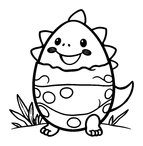 Dinosaur Egg colouring page — free printable for kids