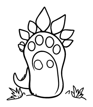 Dinosaur Footprint Colouring Page (Kids, Bold & Easy)