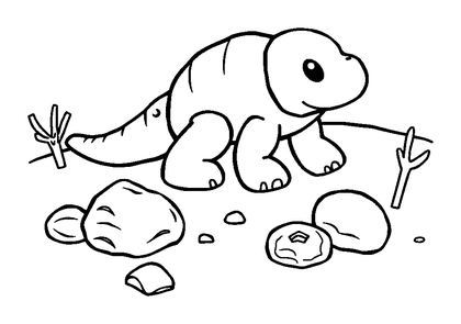 Fossil Dig Colouring Page (Kids, Standard)