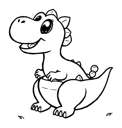 Hatching Dinosaur Colouring Page (Kids, Bold & Easy)
