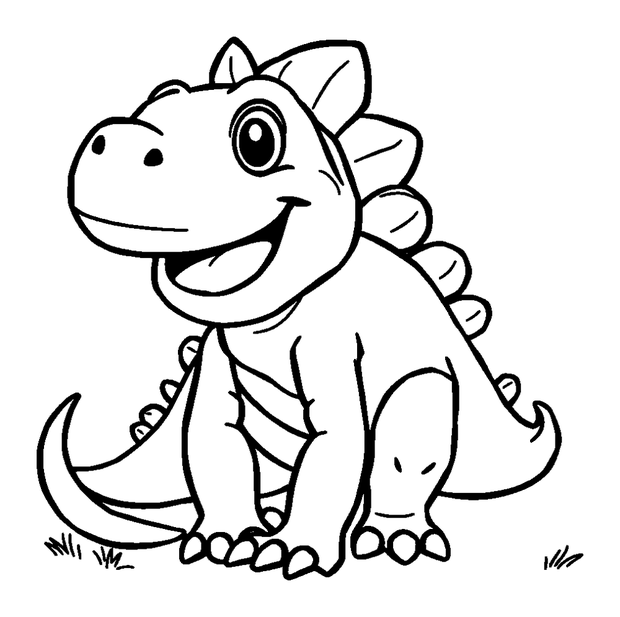 Iguanodon colouring page — free printable for kids