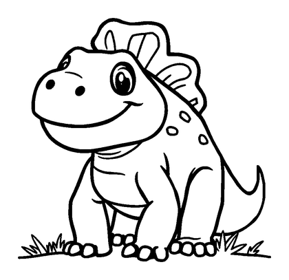 Iguanodon Colouring Page (Toddler, Bold & Easy)