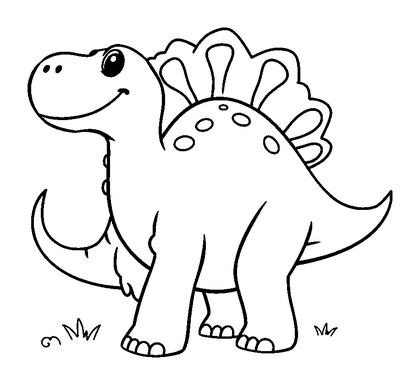 Pachycephalosaurus Colouring Page (Kids, Bold & Easy)