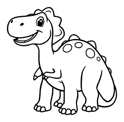 Parasaurolophus Colouring Page (Kids, Bold & Easy)