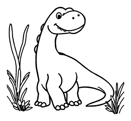 Plesiosaurus Colouring Page (Toddler, Bold & Easy)