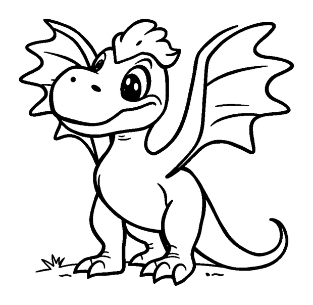 Pteranodon colouring page — free printable for kids