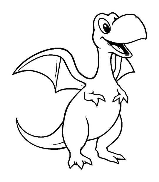 Pterodactyl colouring page — free printable for toddlers