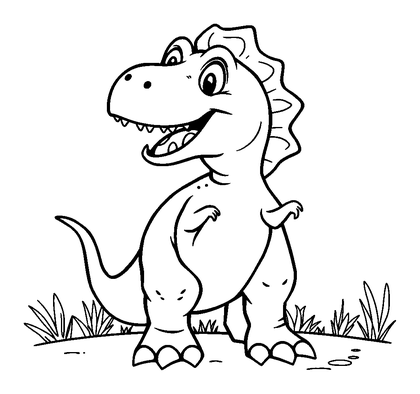 Raptor Colouring Page (Toddler, Bold & Easy)