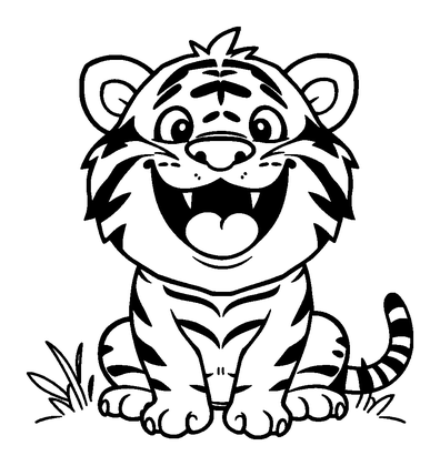 Sabre Tooth Tiger Colouring Page (Kids, Standard)