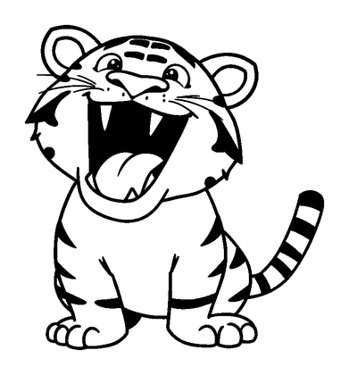 Sabre Tooth Tiger Colouring Page (Toddler, Bold & Easy)