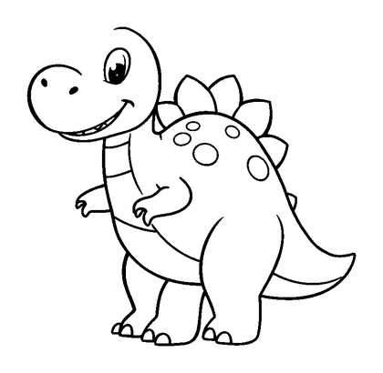 Stegosaurus Colouring Page (Kids, Bold & Easy)